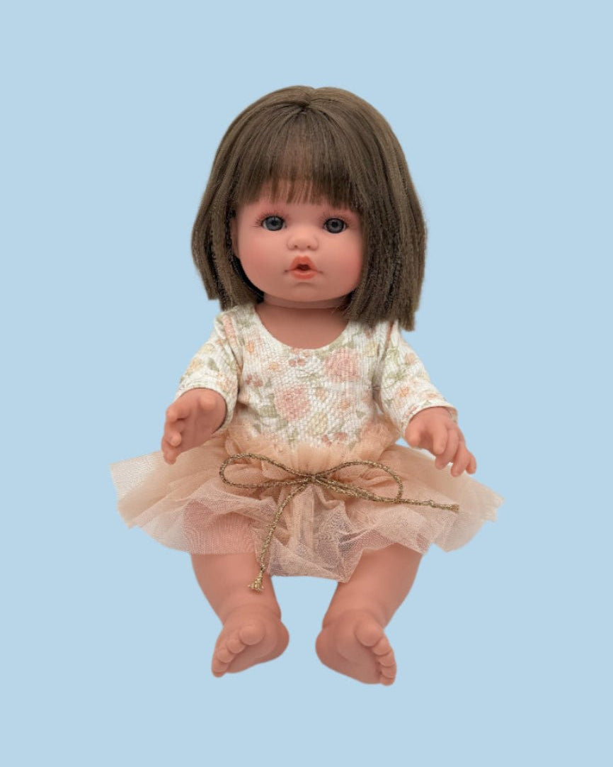 Quality doll clothes rose floral bodysuit and blush tutu set