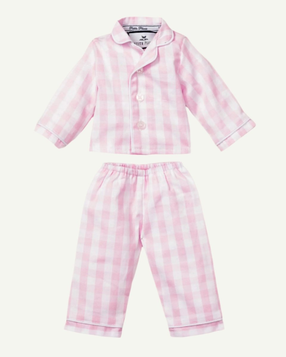 Twill Doll Pajamas in Pink Gingham