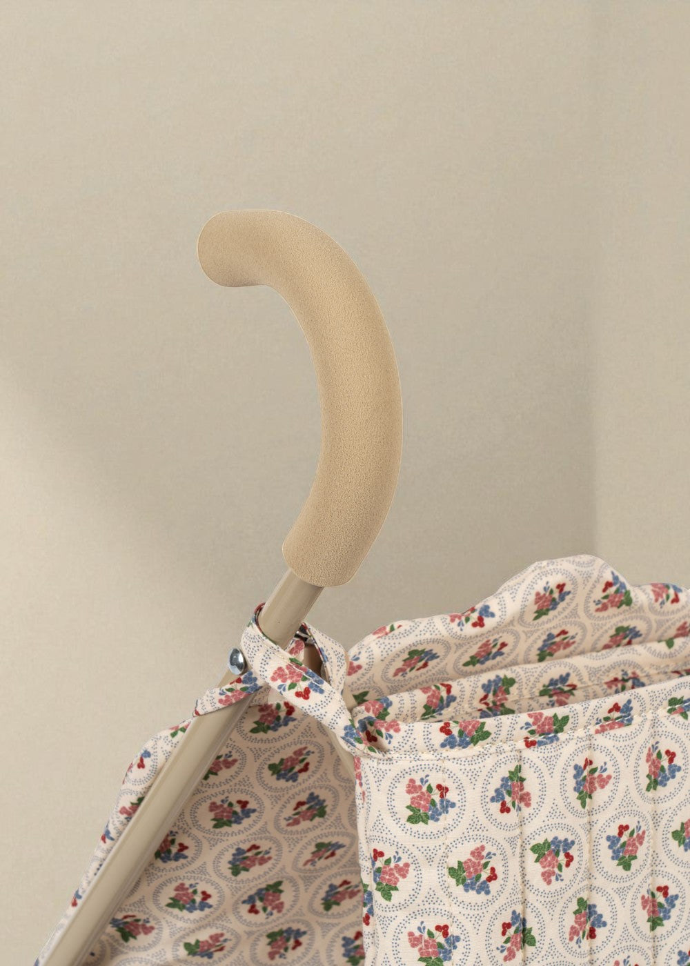 European-style doll pushchair in Verona Blues coordinating with diaper bag and dress collection