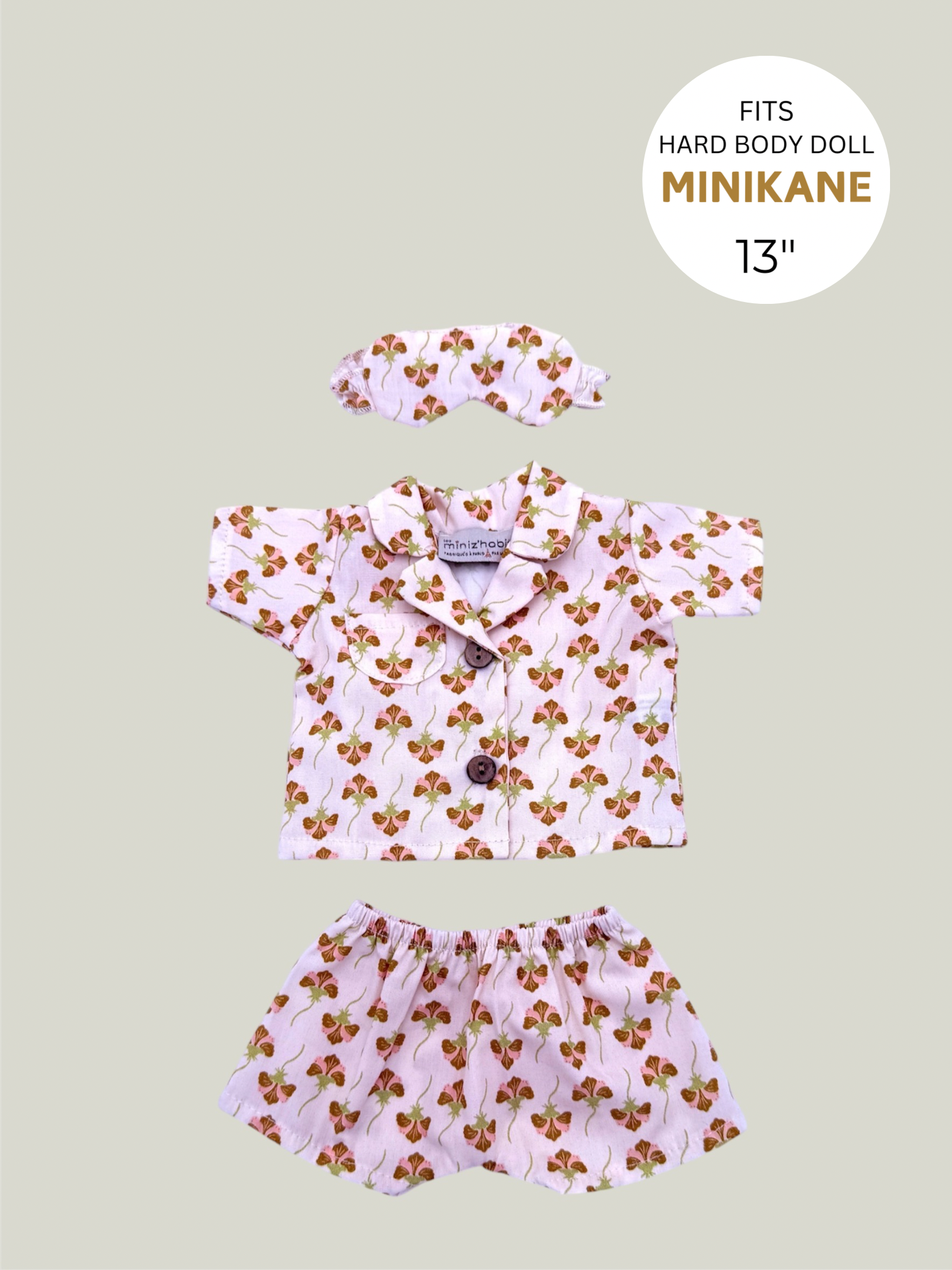 Yellow Lily with Mask Pajama Set