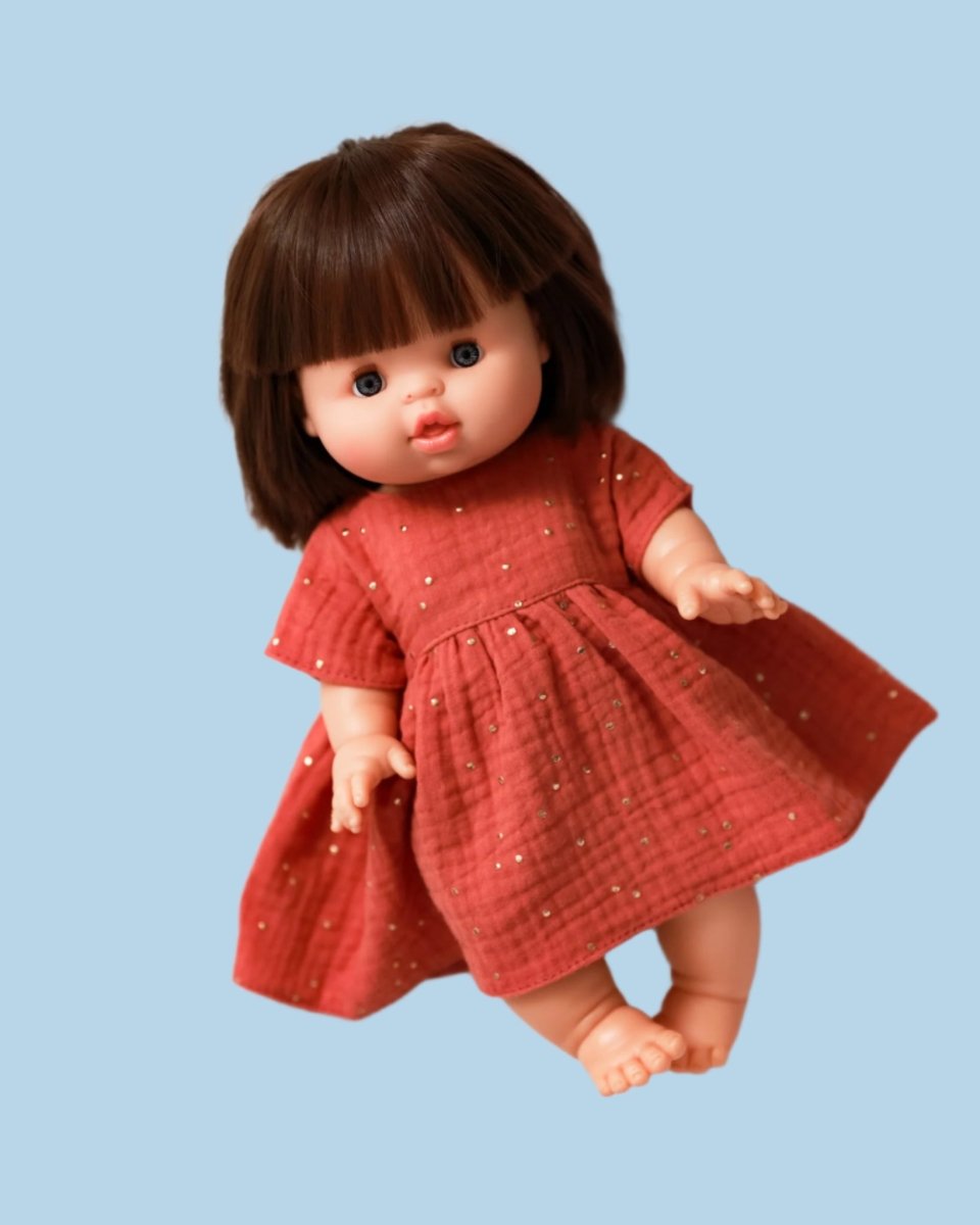 Hand-sewn rickrack trim on doll clothes