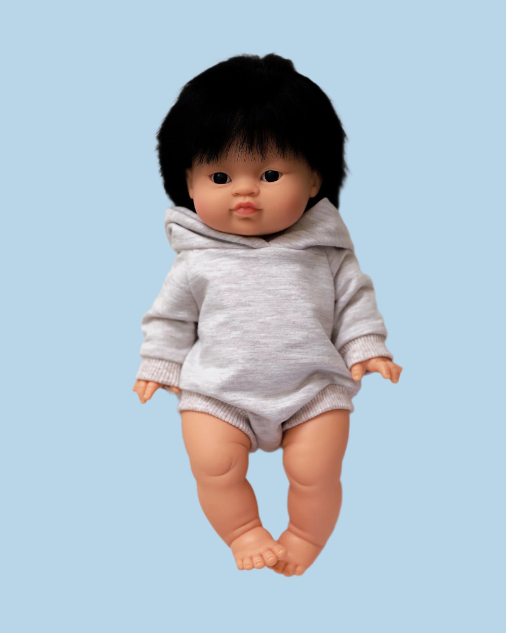 Handmade winter doll clothes with matching accessories
