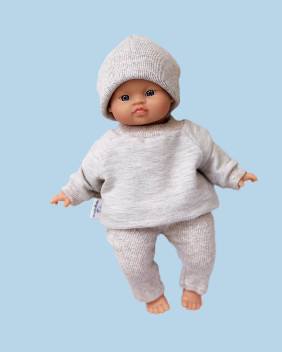 Cozy winter doll clothes with matching scarf