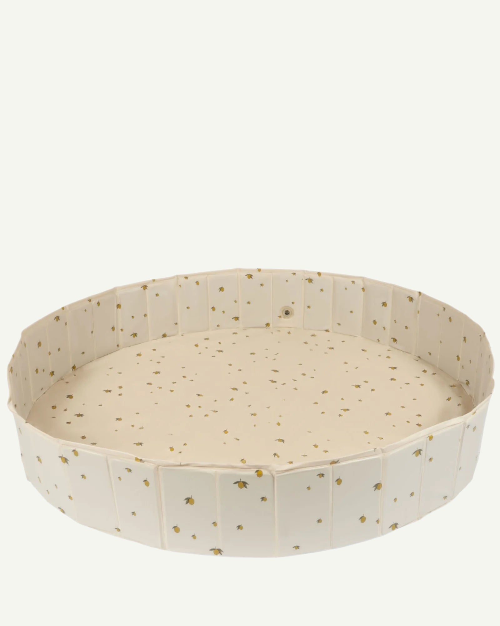 Large 70-inch foldable pool with lemon print pattern on cream background perfect for summer fun
