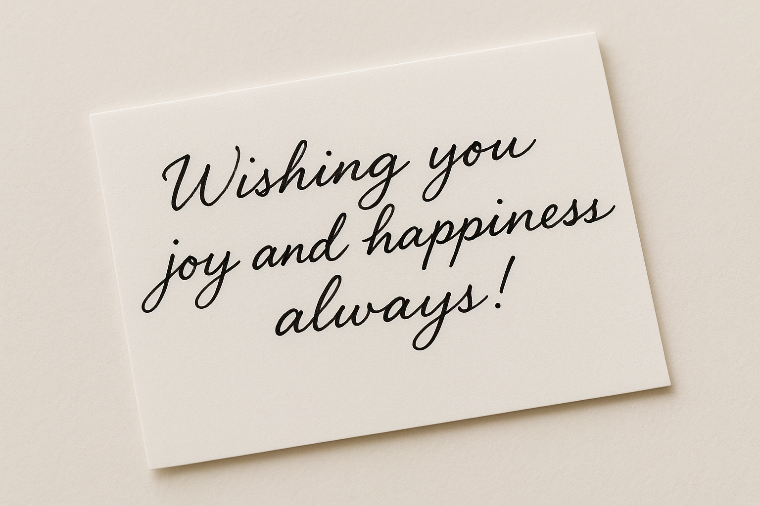 handwritten gift note with 1 sentence