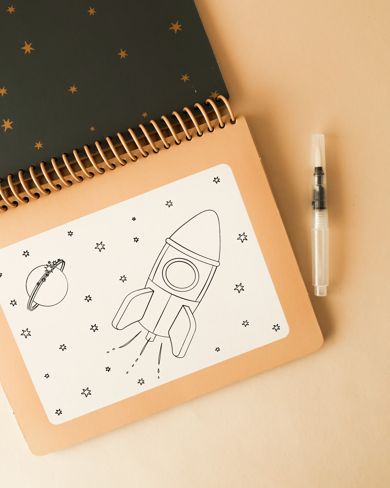 Magic Water Coloring Book - Dinos & Rockets