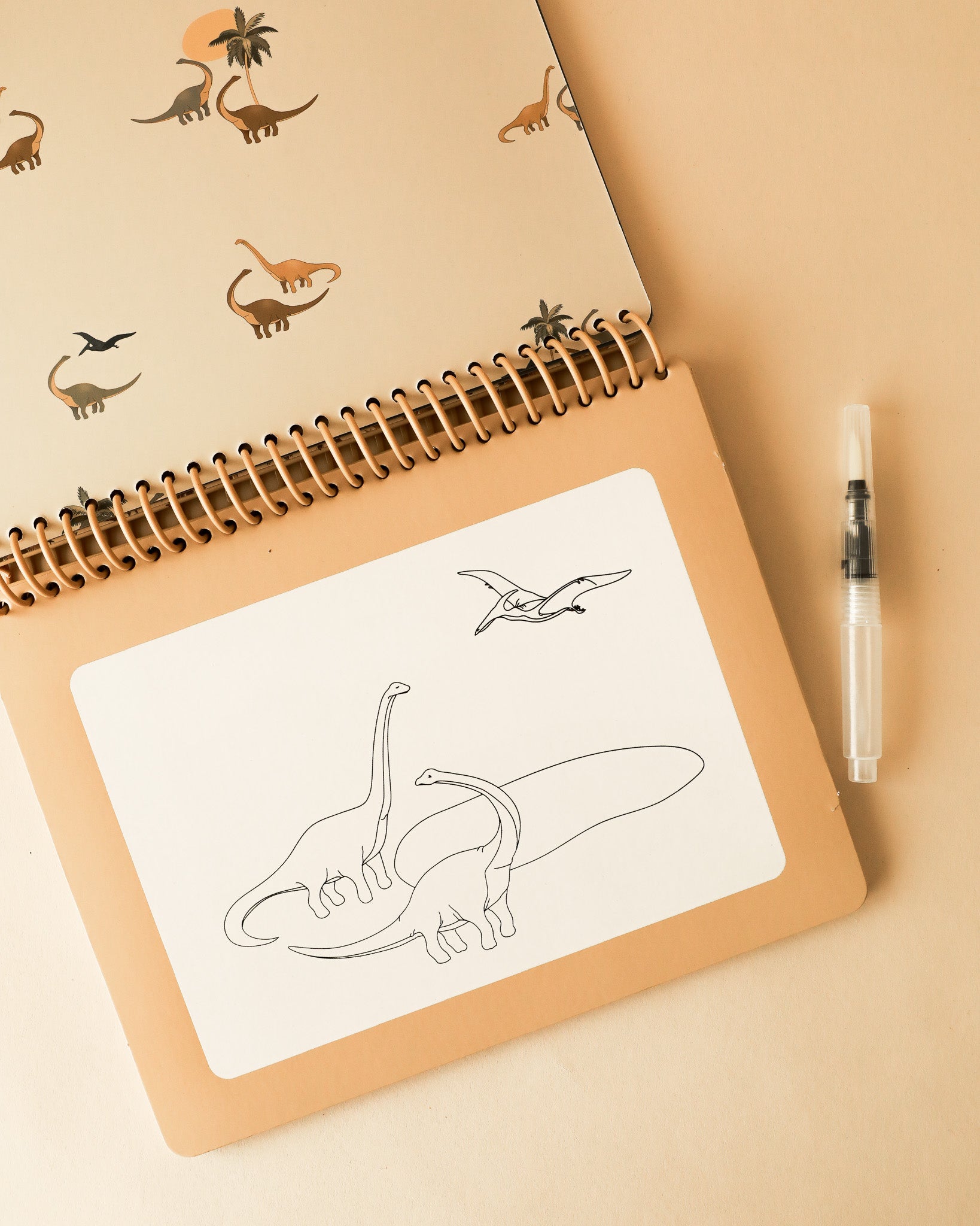 Magic Water Coloring Book - Dinos & Rockets