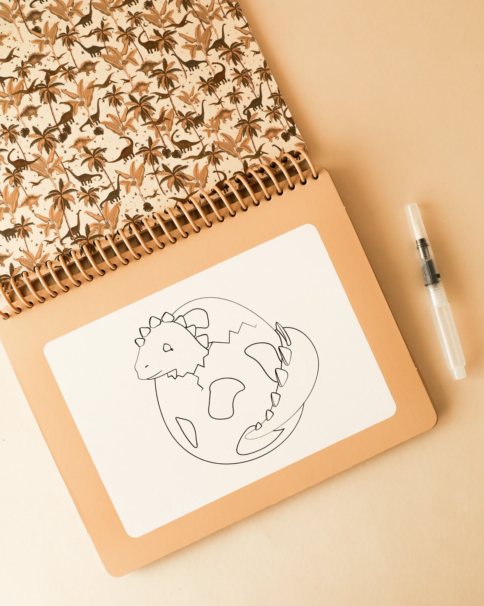 Magic Water Coloring Book - Dinos & Rockets