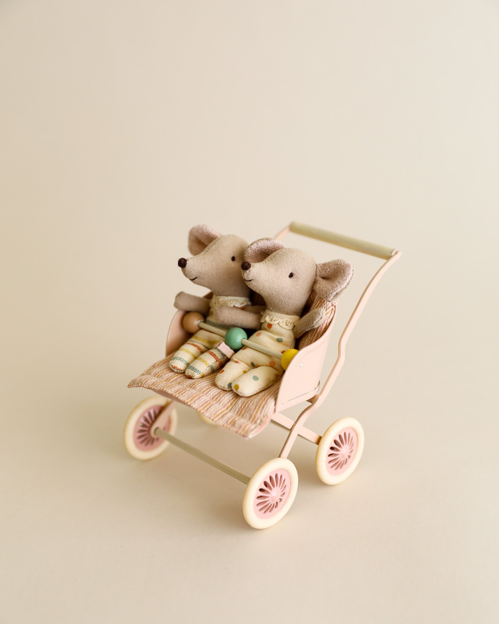 Maileg Mouse Stroller, Baby Mice - Rose