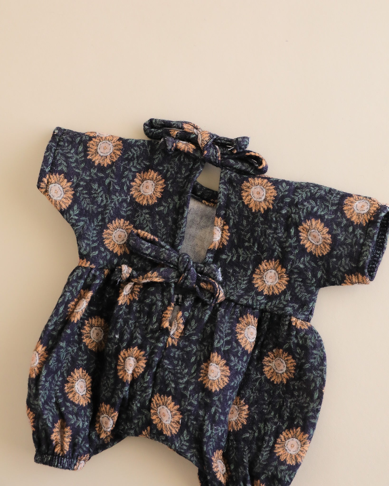 Minikane Doll Clothes | Soft Body Doll Romper with Bonnet - Sunflowers