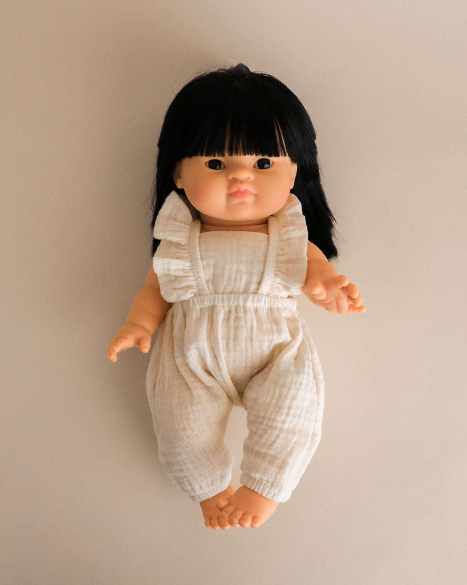 Minikane Doll Clothes | Doll Muslin Jumpsuit - White