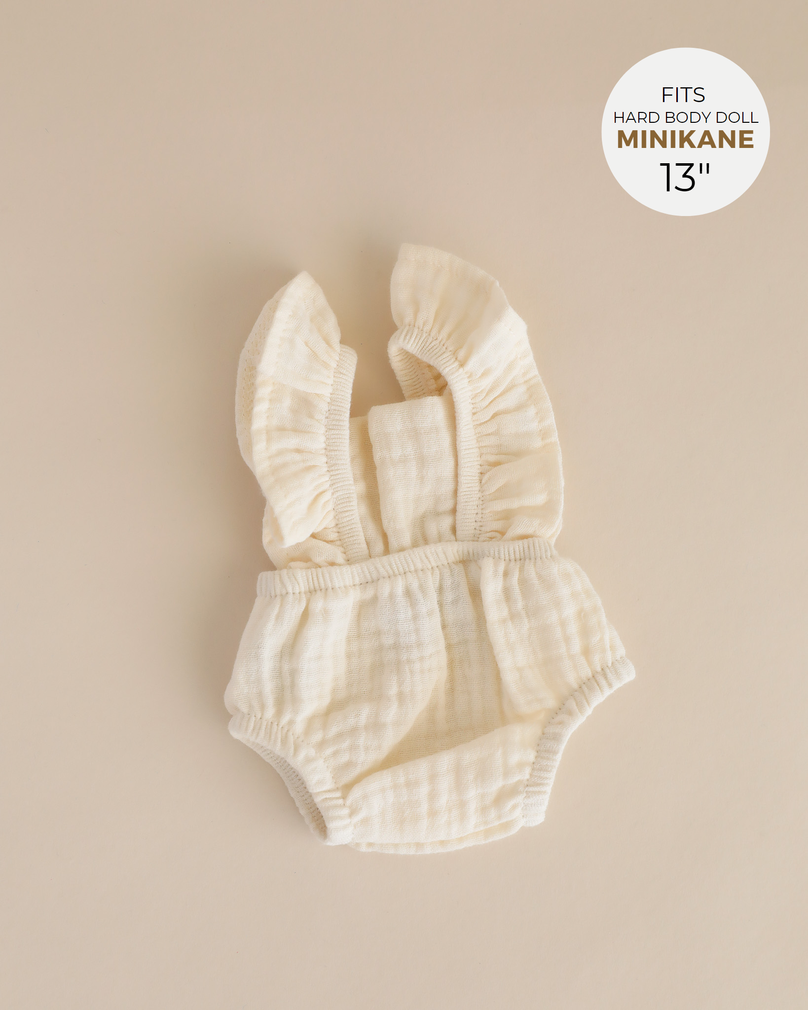 Minikane Doll Clothes | Doll Muslin Romper - White