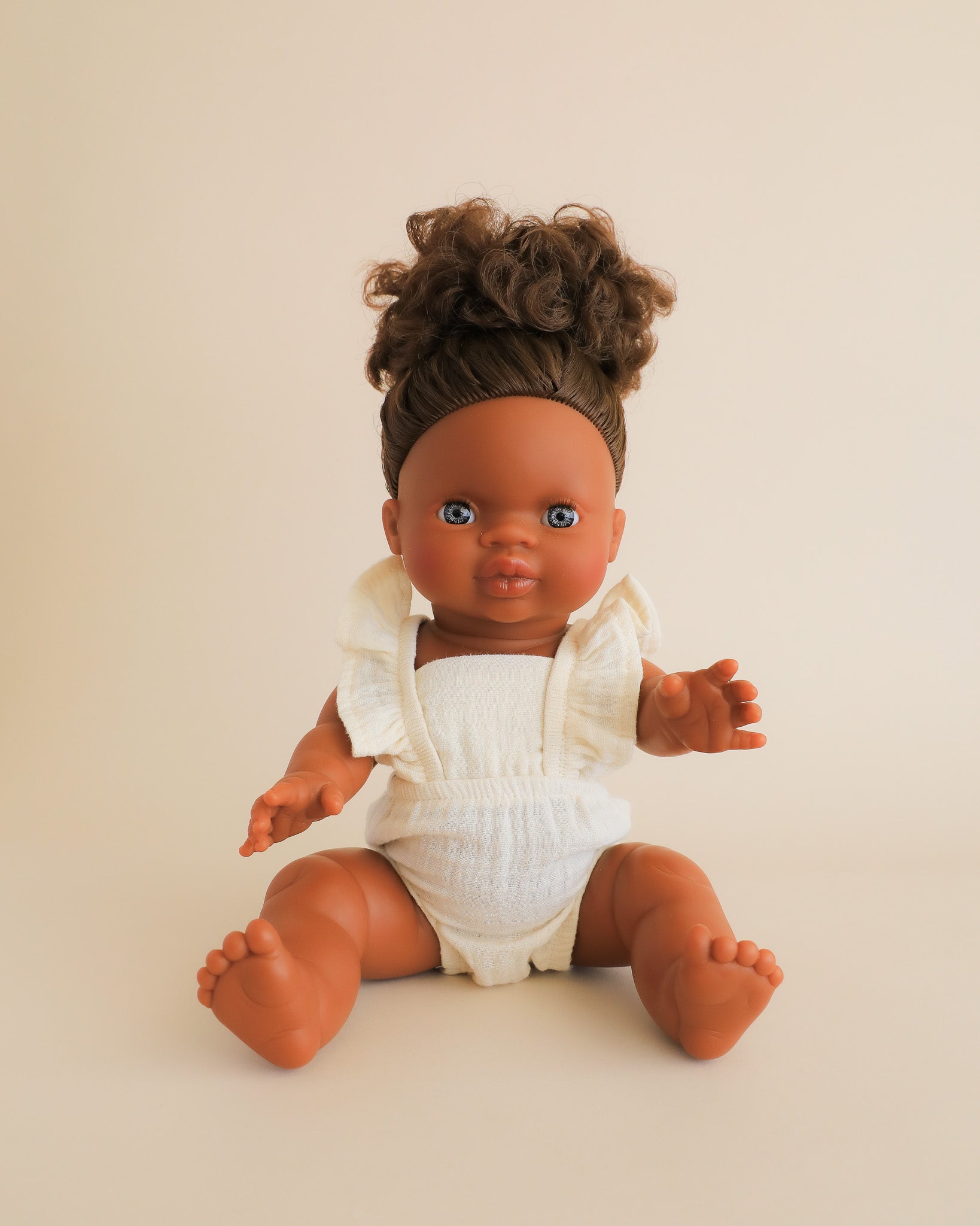 Minikane Doll Clothes | Doll Muslin Romper - White