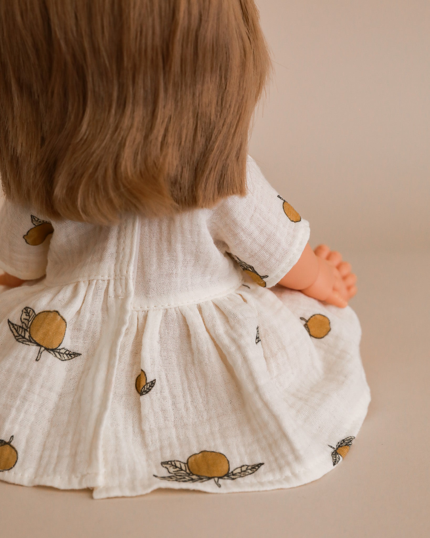 Minikane Doll Clothes | Doll Muslin Dress - Lemon