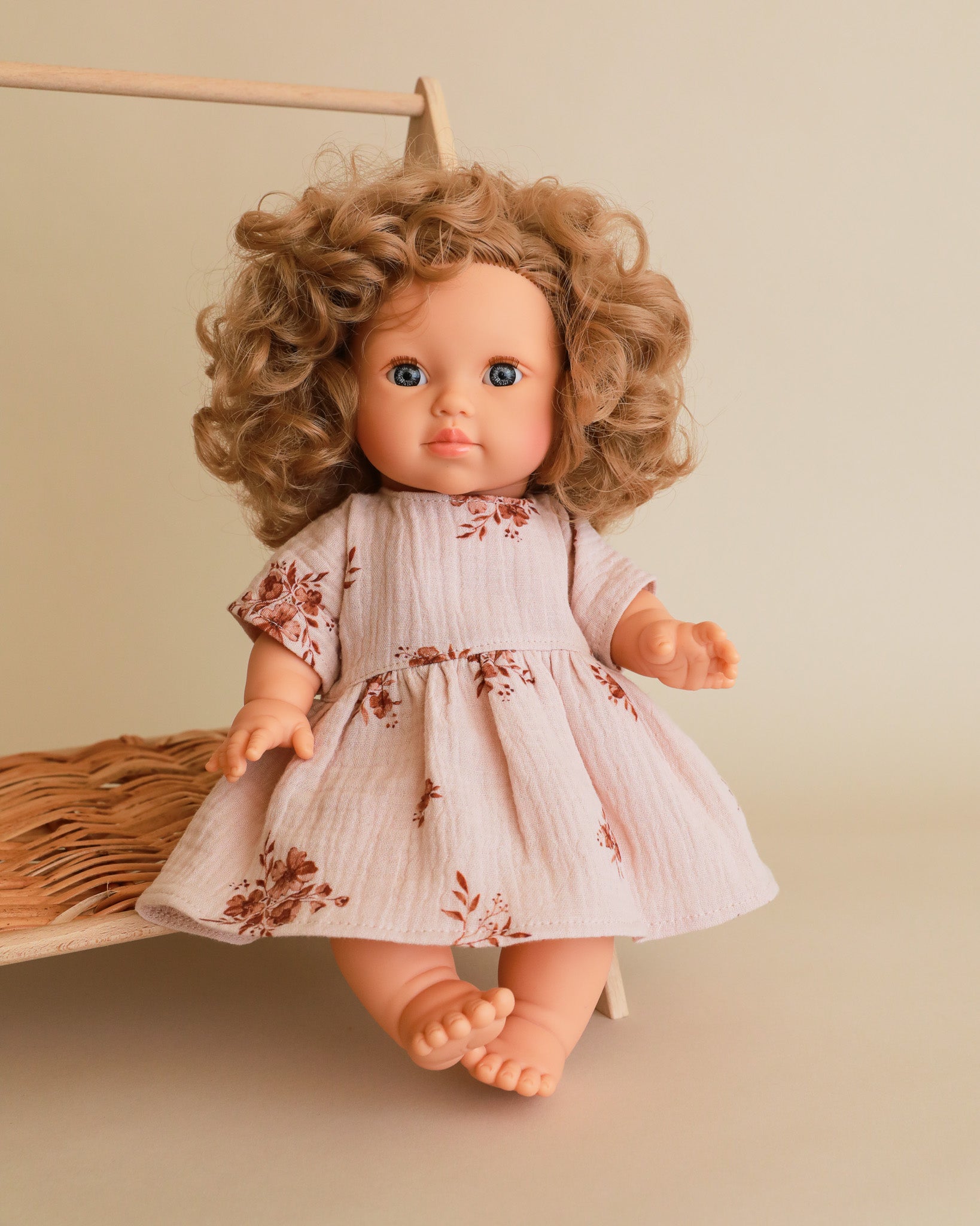 Minikane Doll Clothes | Doll Muslin Dress - Retro Flowers