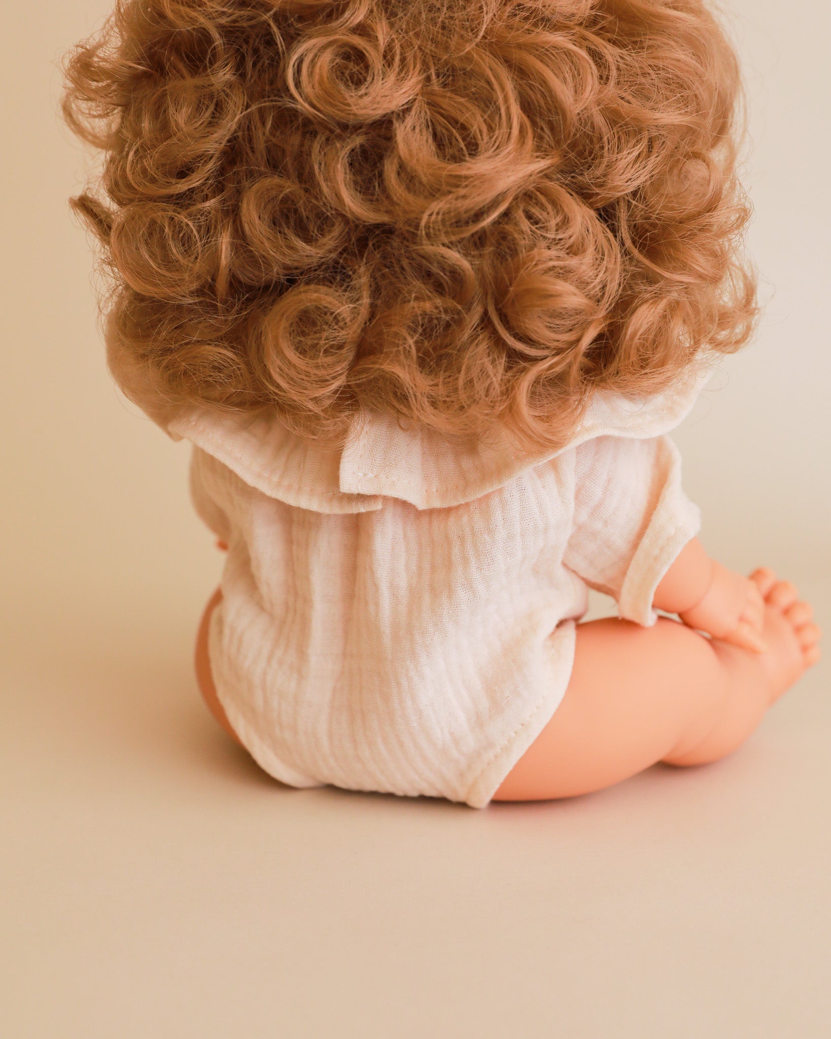 Minikane Doll Clothes | Doll Muslin Romper - Beige