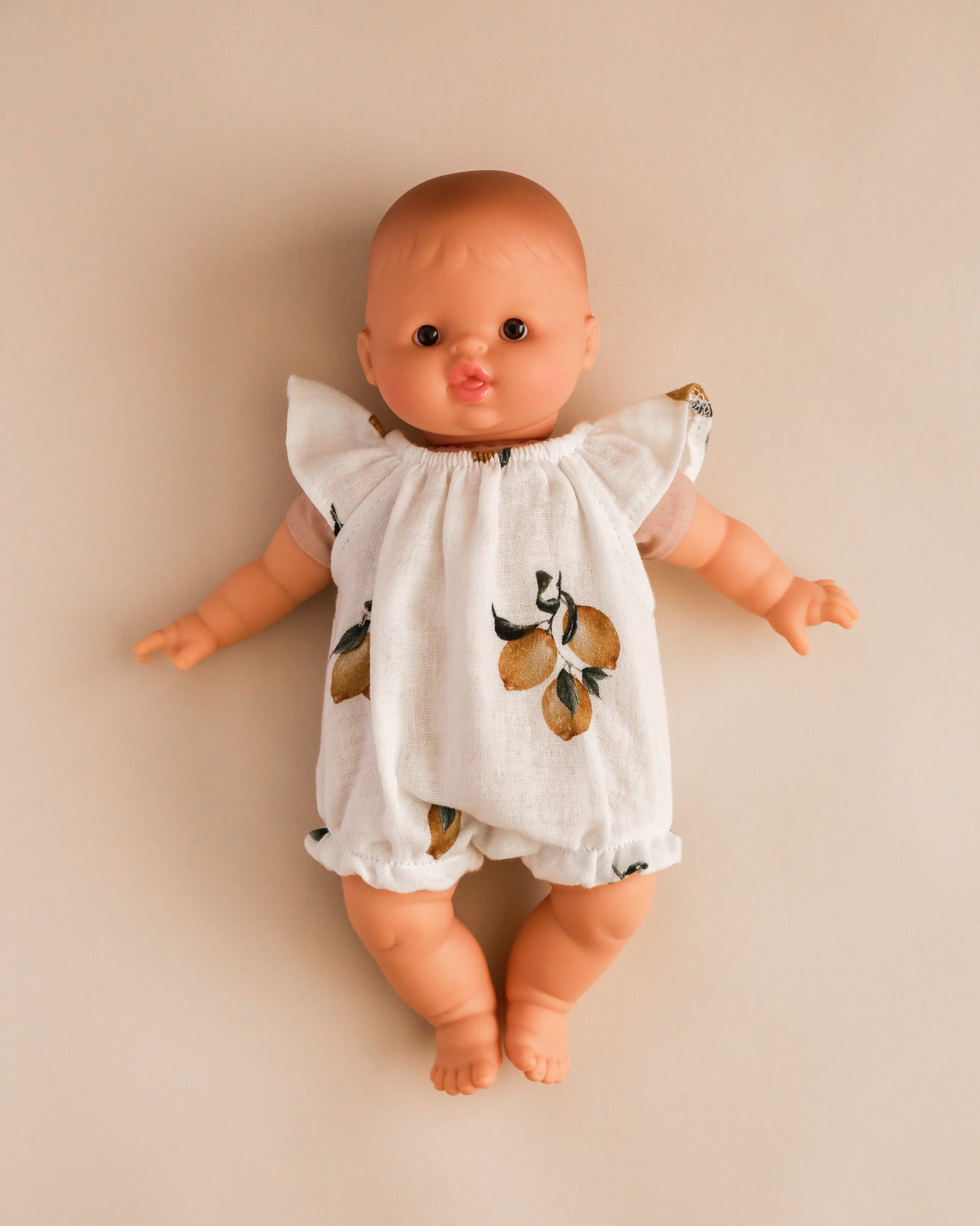 Minikane Doll Clothes | Doll Muslin Romper - Retro Lemons