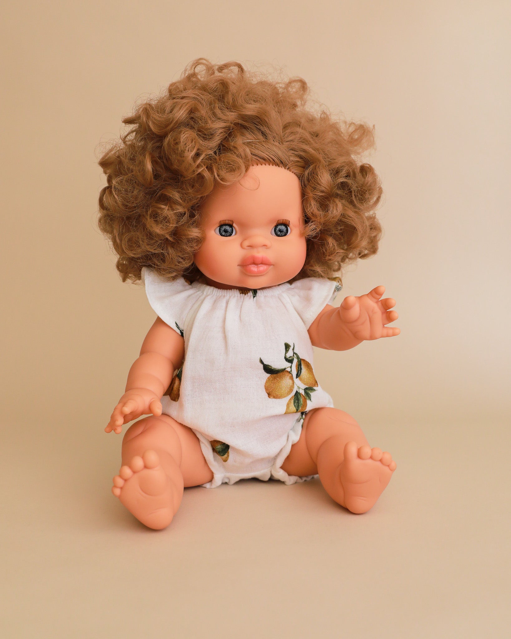 Minikane Doll Clothes | Doll Muslin Romper - Retro Lemons