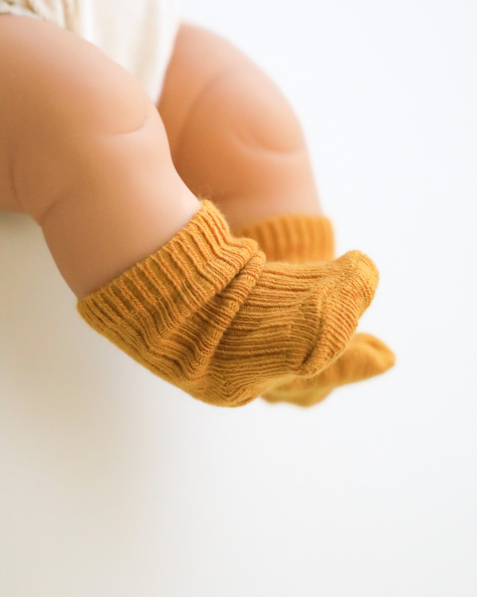 Minikane Doll Clothes | Doll Socks - Mustard