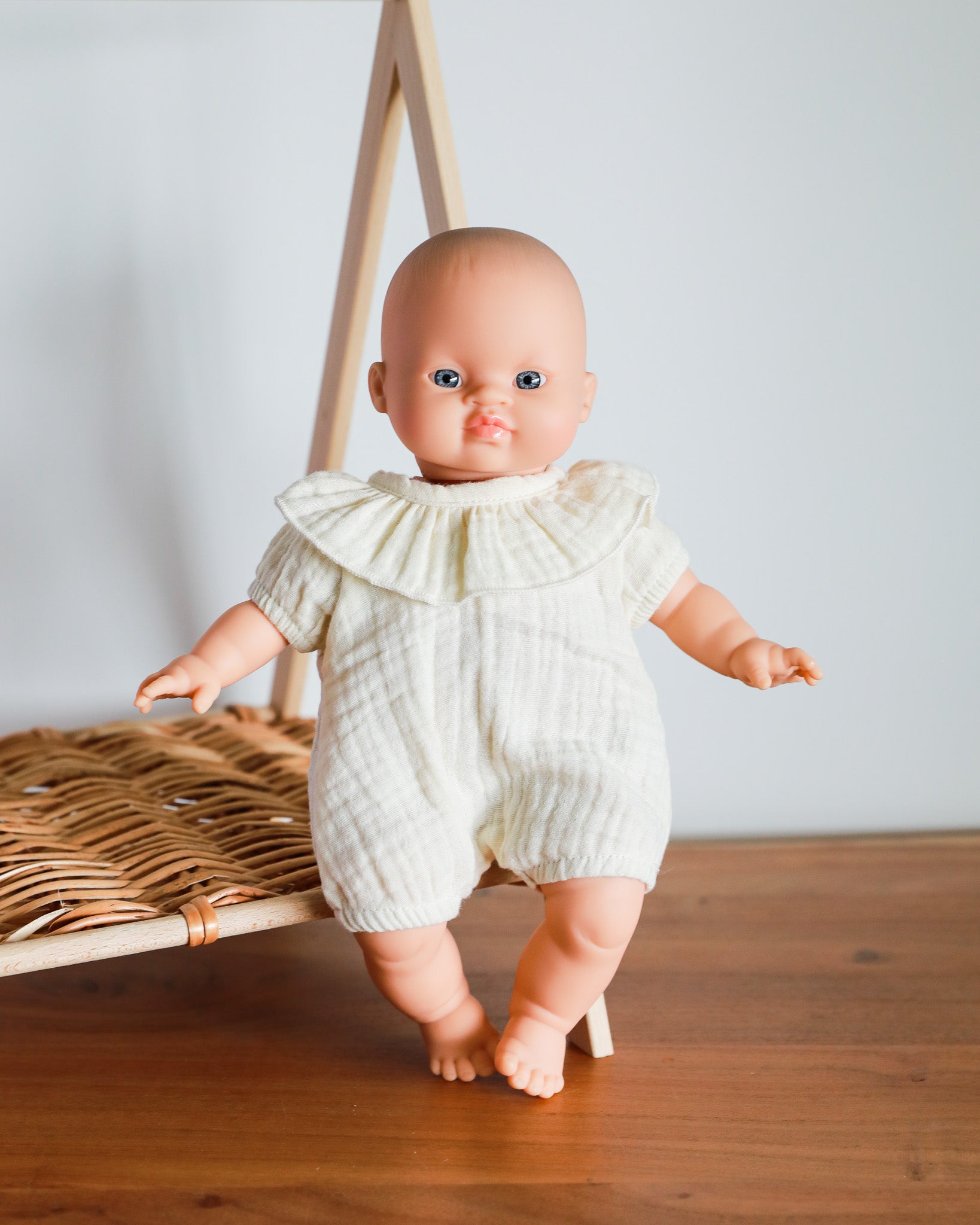 Minikane Doll Clothes | Soft Body Doll Romper - Off White