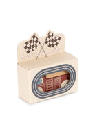 FSC-certified wooden car toy with natural wood cargo area perfect for toddler play