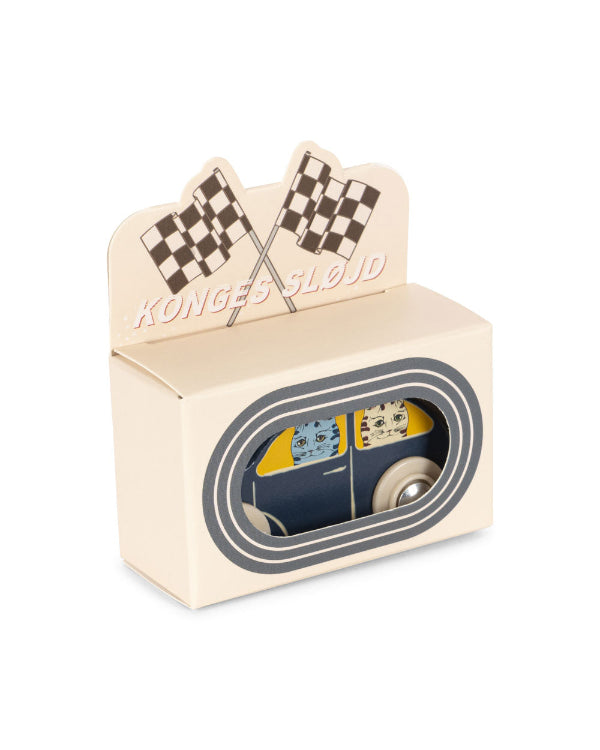 FSC-certified wooden car toy with yellow windows perfect for toddler play