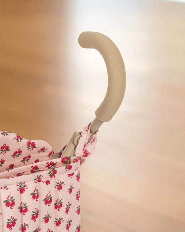 Soft beige EVA foam handle grip designed for comfortable pushing during extended doll stroller adventures