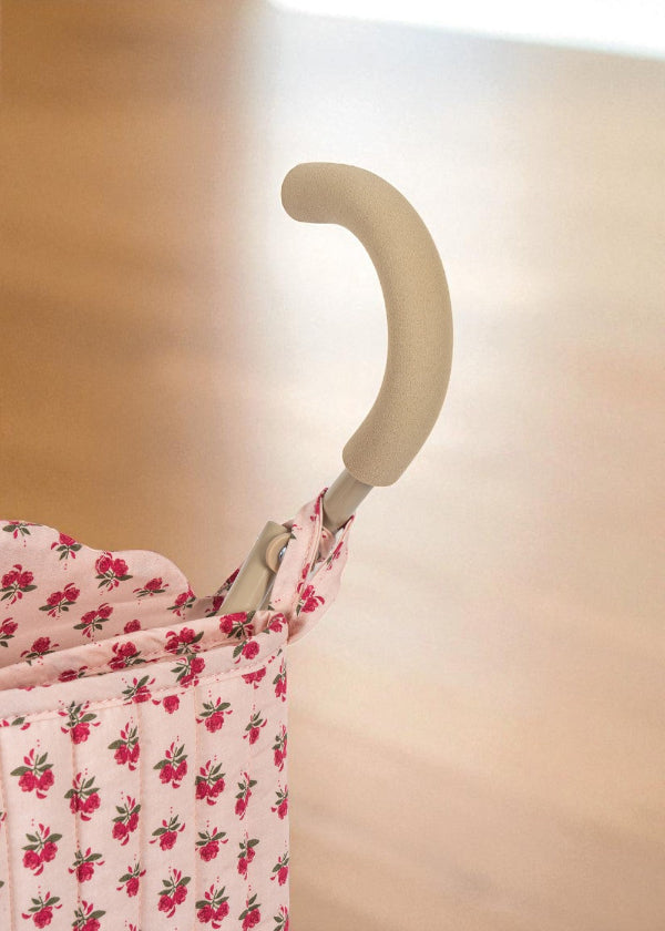 Soft beige EVA foam handle grip designed for comfortable pushing during extended doll stroller adventures