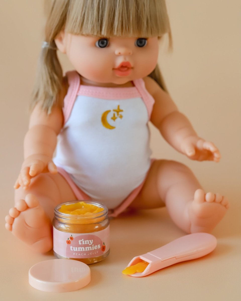 Tiny Harlow peach jelly doll food encouraging creative pretend play