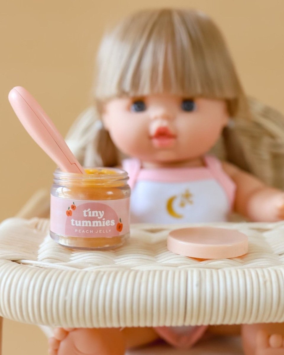 Tiny Harlow peach jelly flavor doll food jar for enriching role play toys scenarios