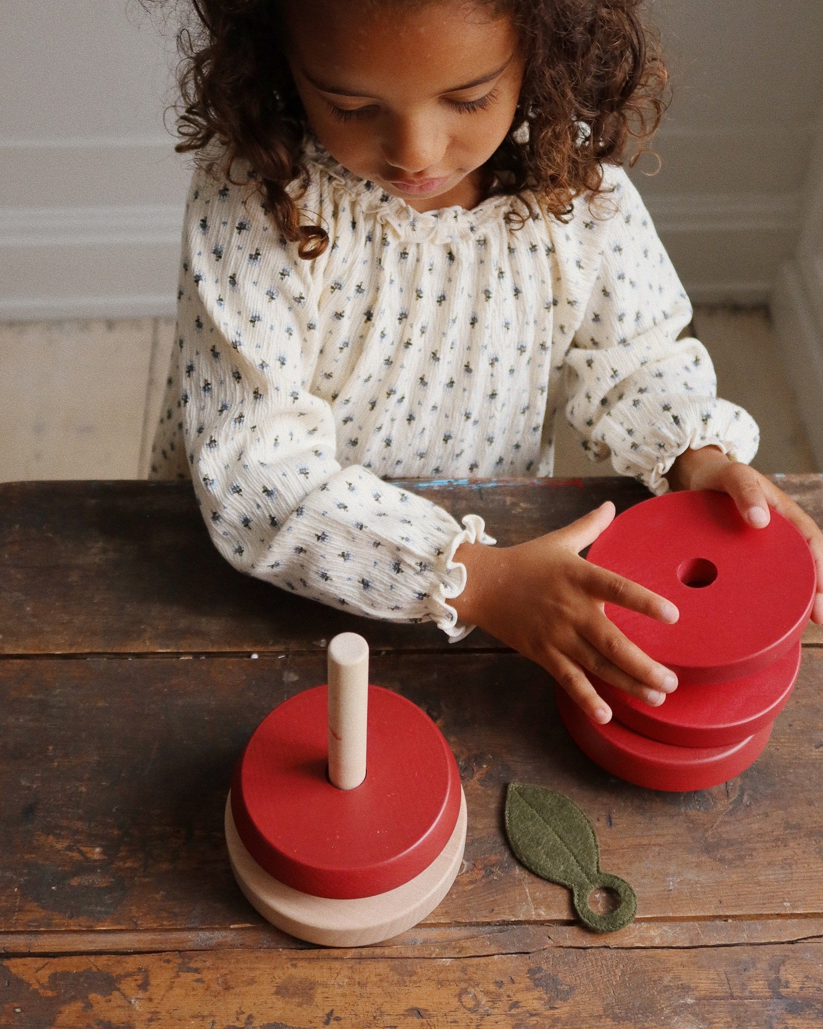 Wooden Apple Stacking Toy