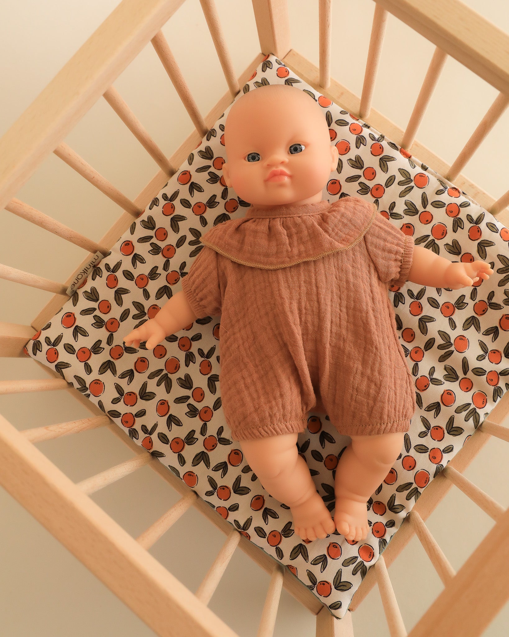 Minikane Doll Furniture | Wooden Doll Playpen - Orange