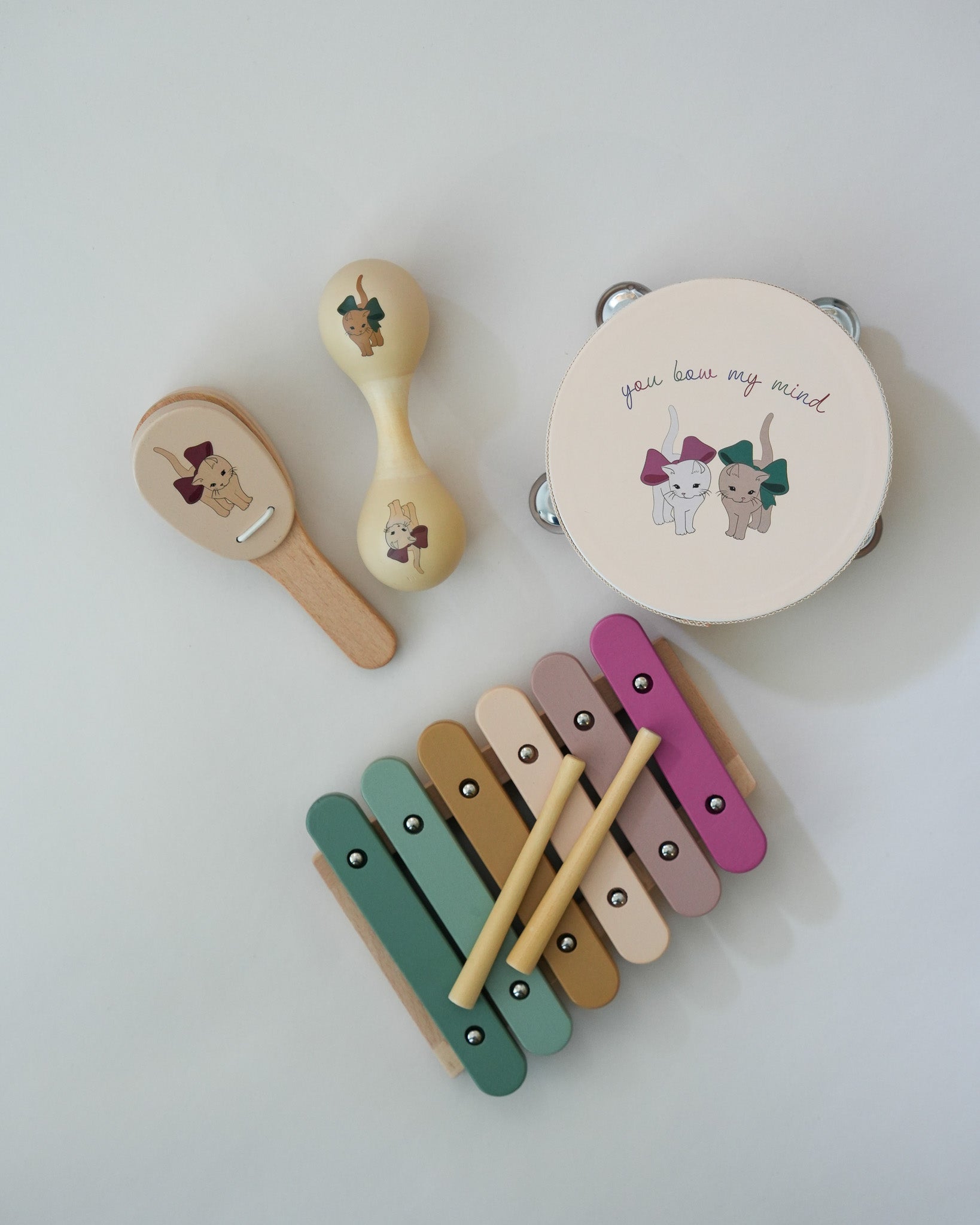 Wooden Music Play Set - Bow Kitty