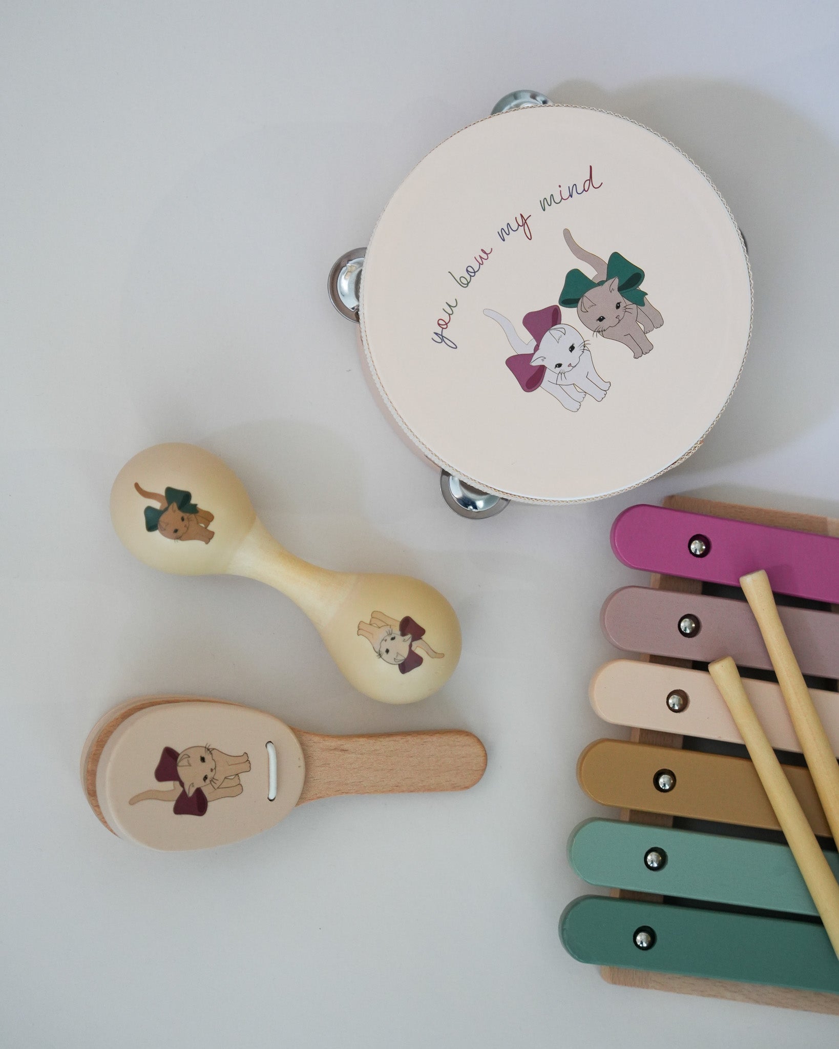 Wooden Music Play Set - Bow Kitty