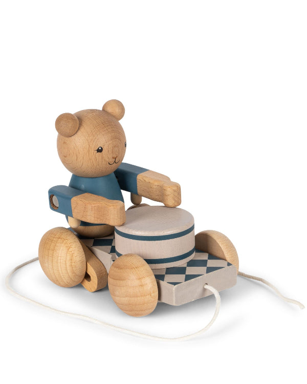 Adorable wooden music pull toys with rope handles perfect for toddler walking and musical play