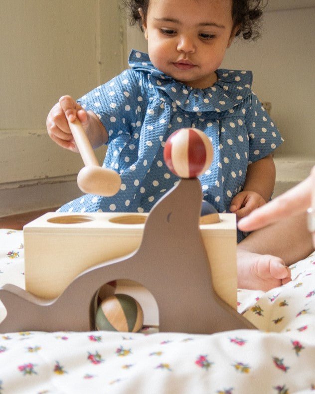wooden ball run, hammer toy, wooden toys, montessori toys