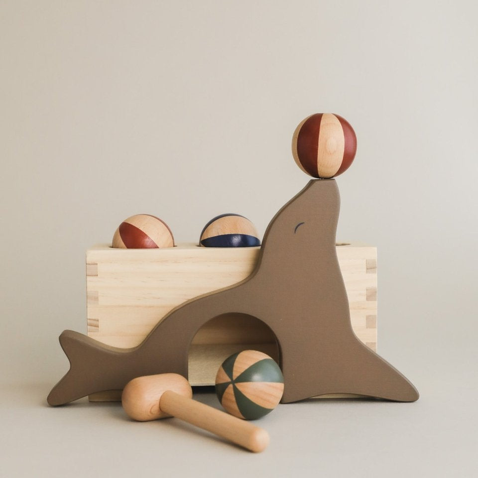 wooden ball run, hammer toy, wooden toys, montessori toys