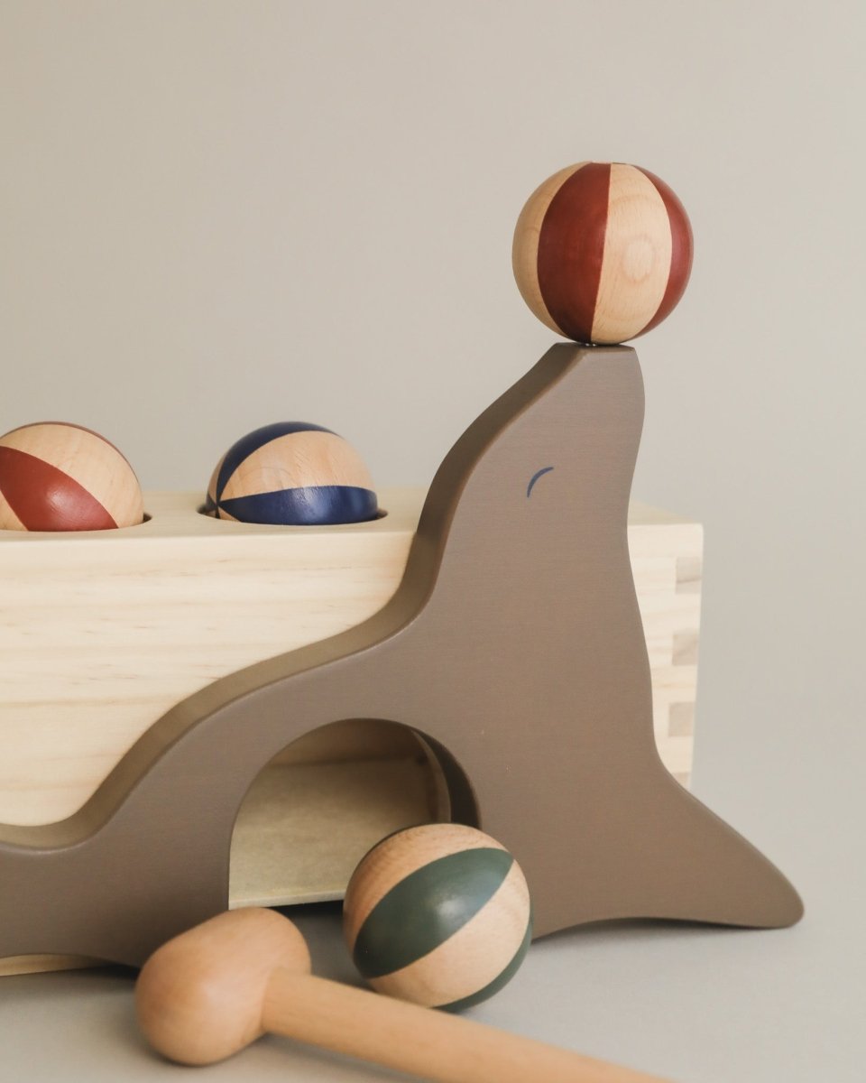 wooden ball run, hammer toy, wooden toys, montessori toys
