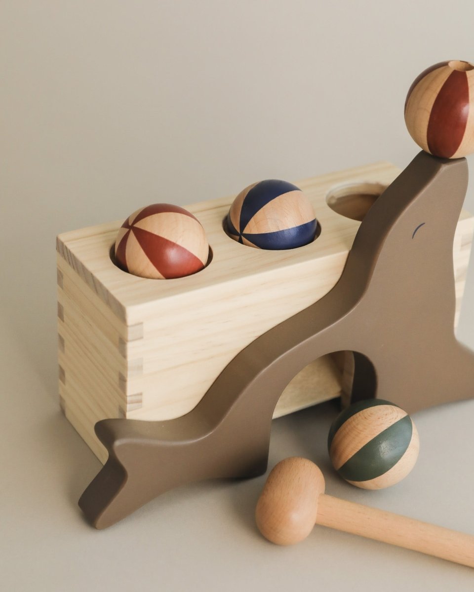 wooden ball run, hammer toy, wooden toys, montessori toys