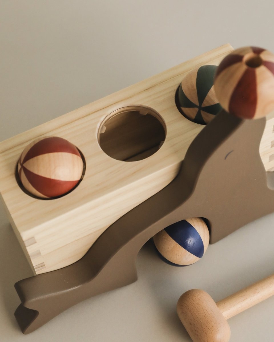 wooden ball run, hammer toy, wooden toys, montessori toys
