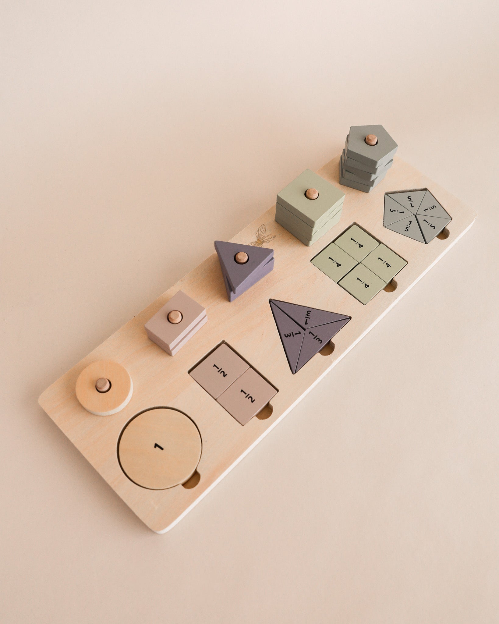 Wooden Shapes & Fractions Game