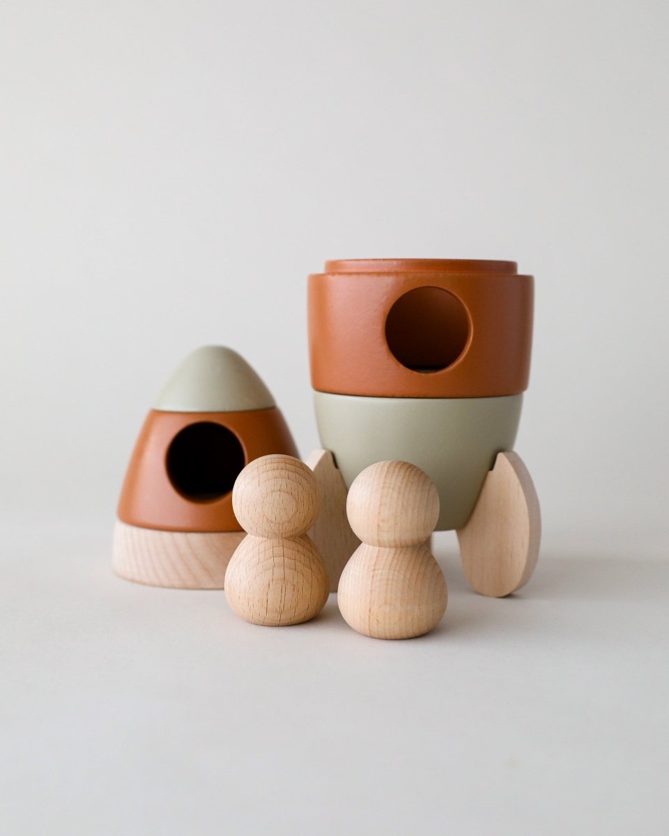 Wooden Stacking Rocket Toy