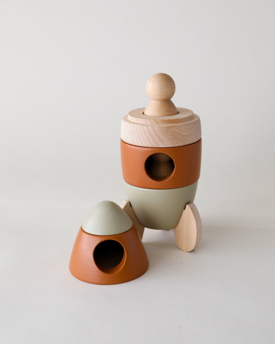 Wooden Stacking Rocket Toy