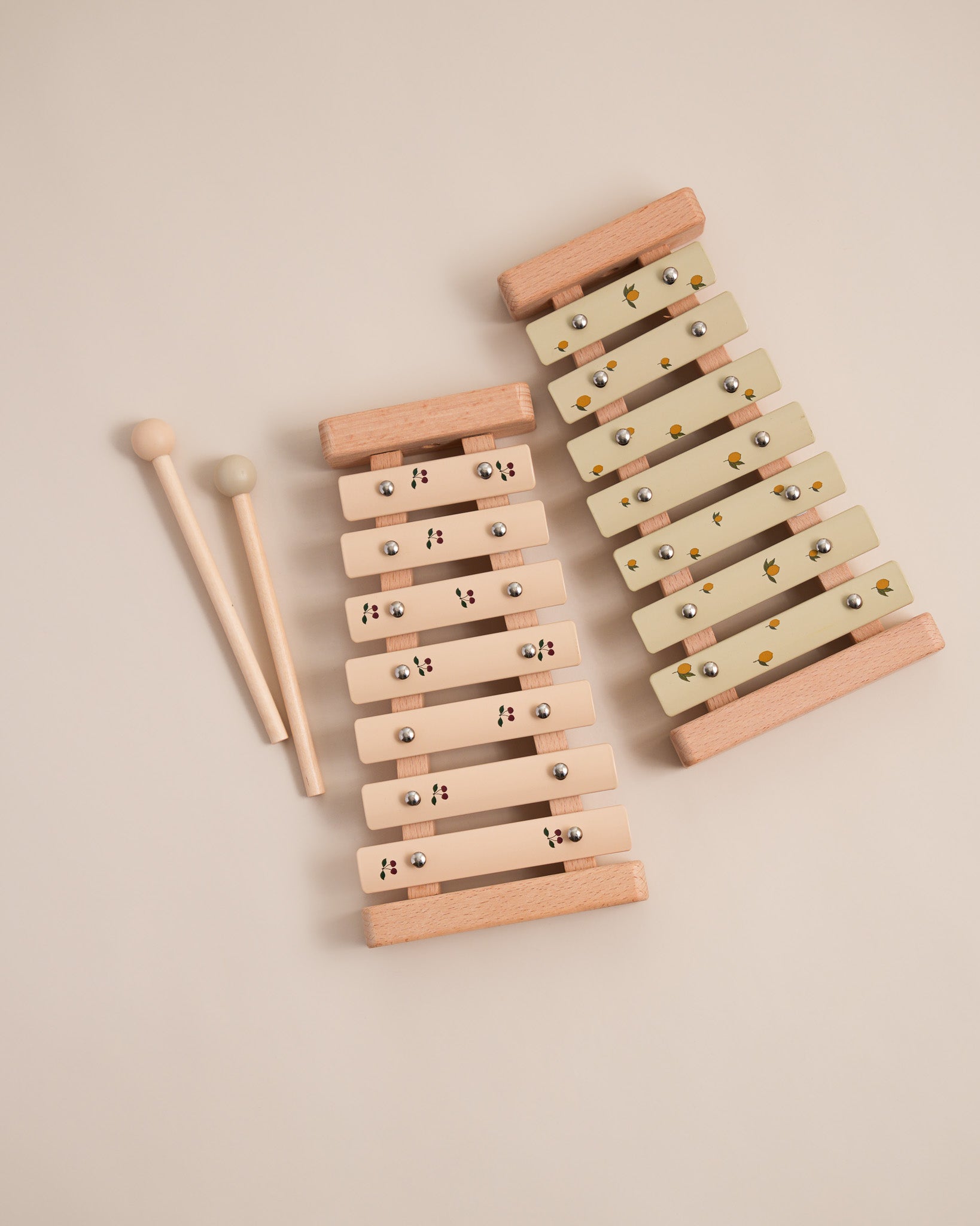 Wooden xylophone in natural playroom setting perfect for musical development