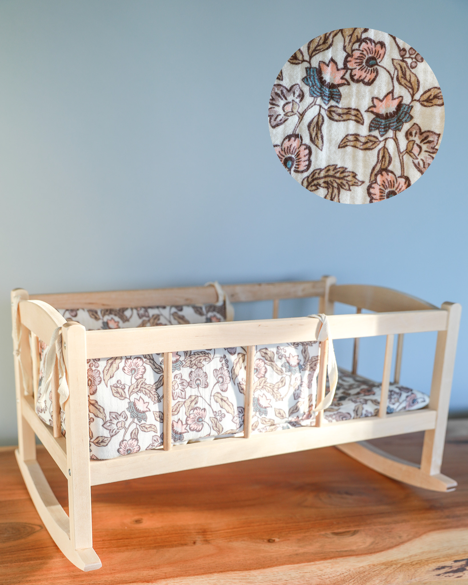 Minikane Doll Furniture | Doll Cradle Bed - Floral