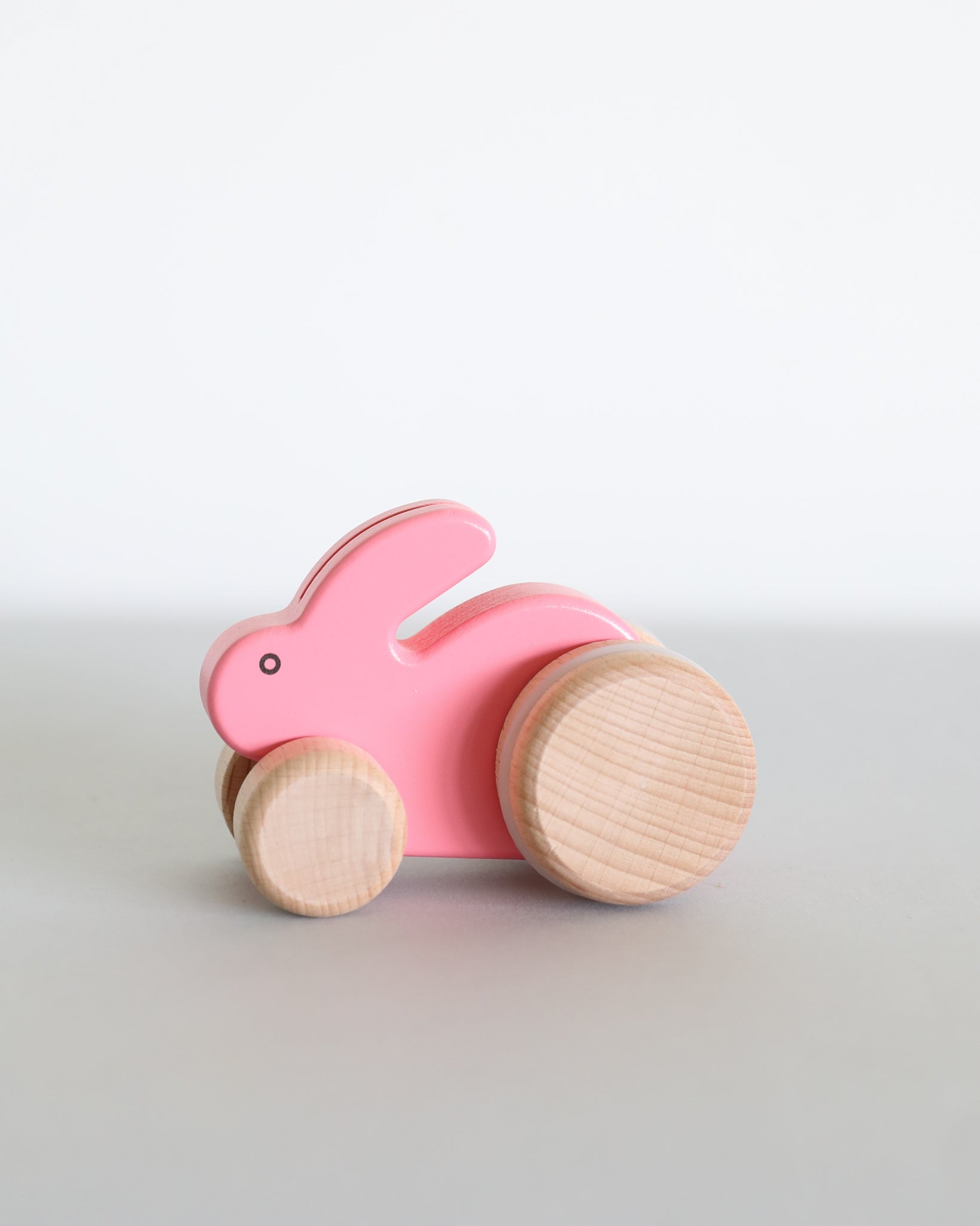 Small Hopping Wooden Rabbit - Pink