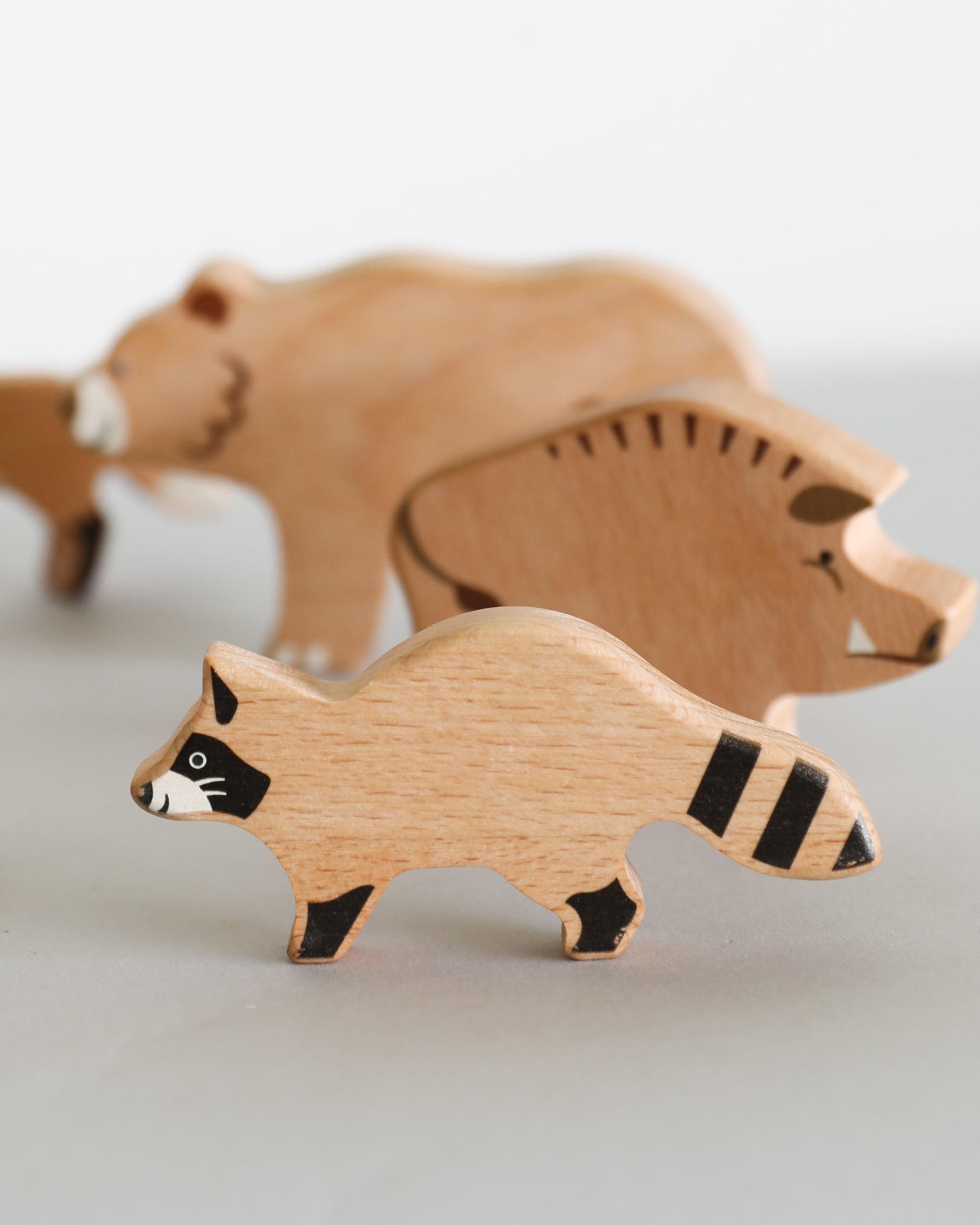Wooden Forest Animal Figures - Set of 10