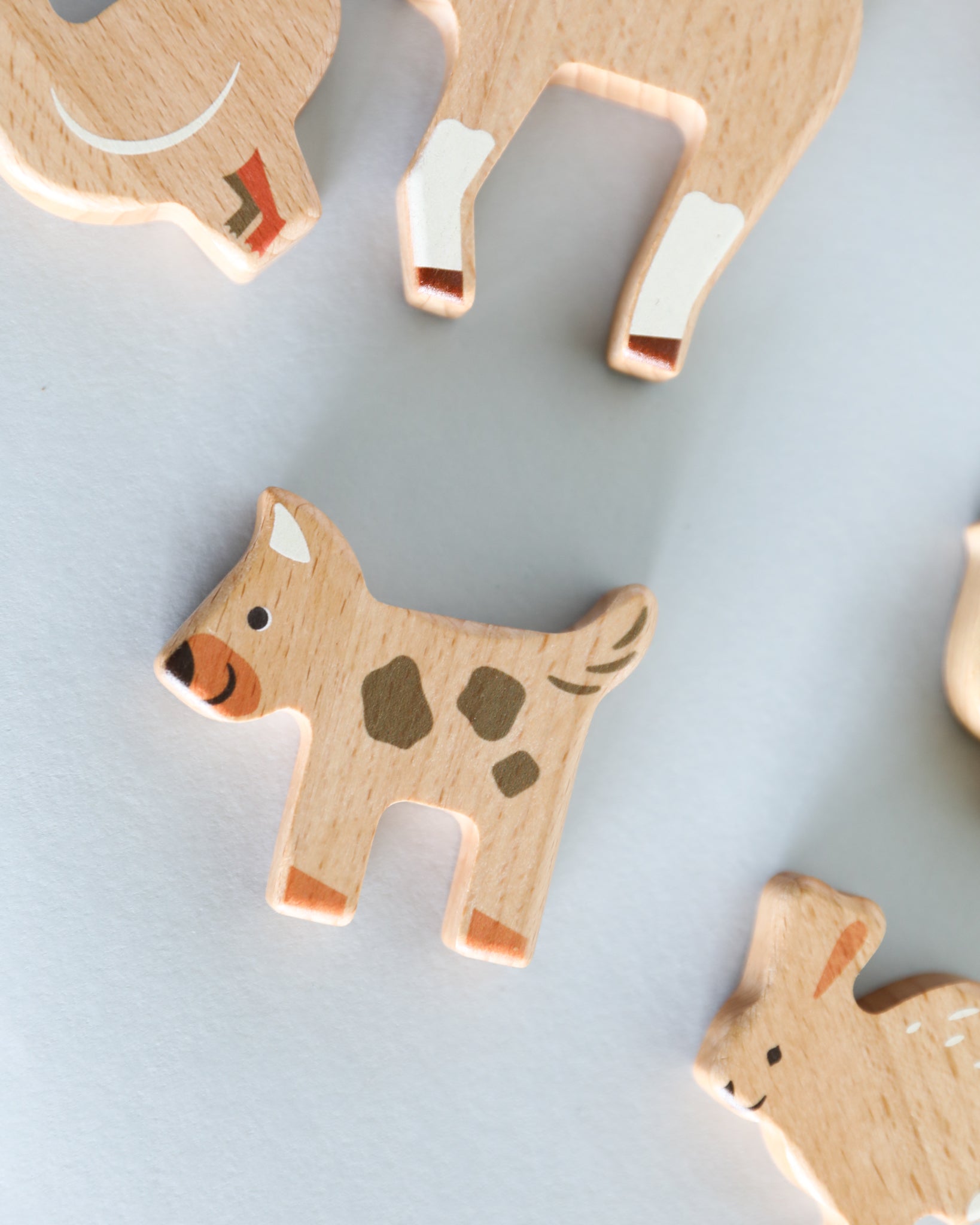 Wooden Farm Animal Figures - Set of 14
