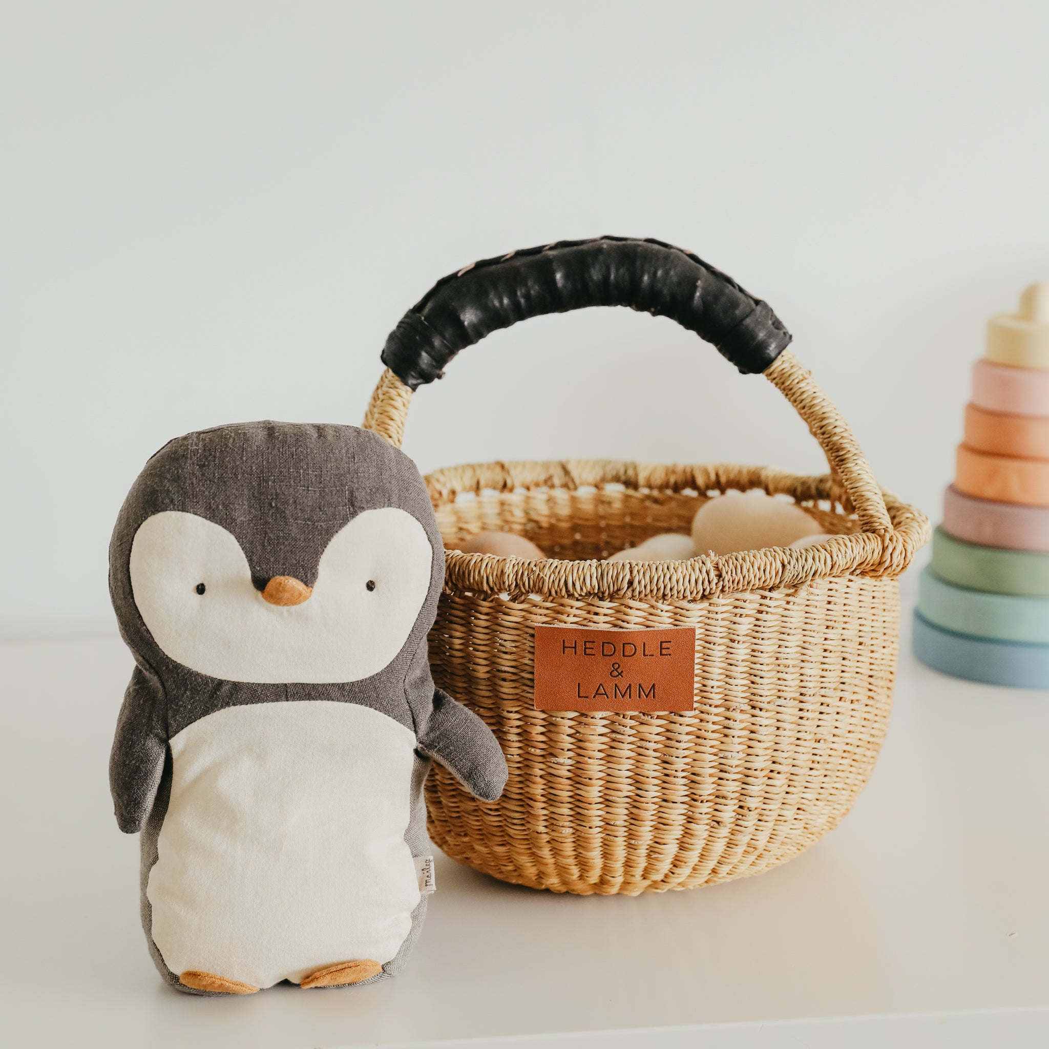 Small Bolga Basket - Black Handle