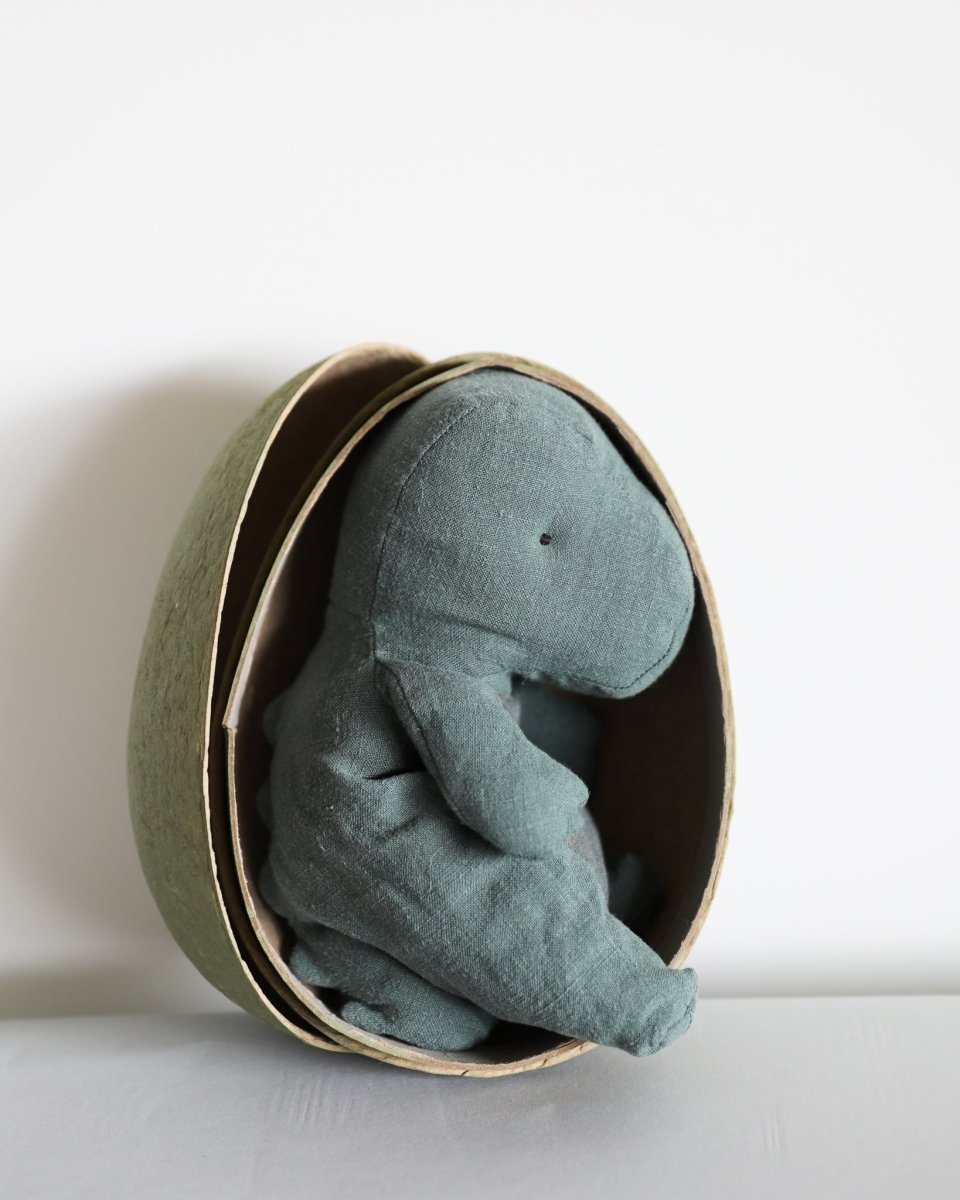 Maileg | Gantosaurus in Egg, Small - Dark Petrol